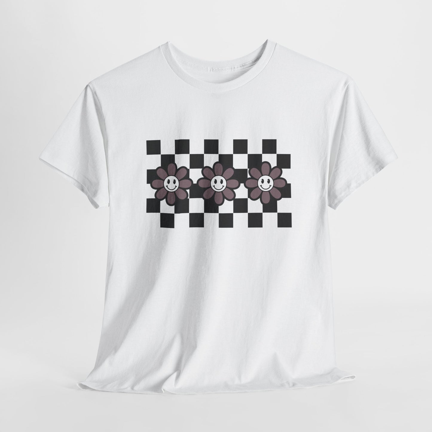 Checkered Flowers Heavy Cotton Tee