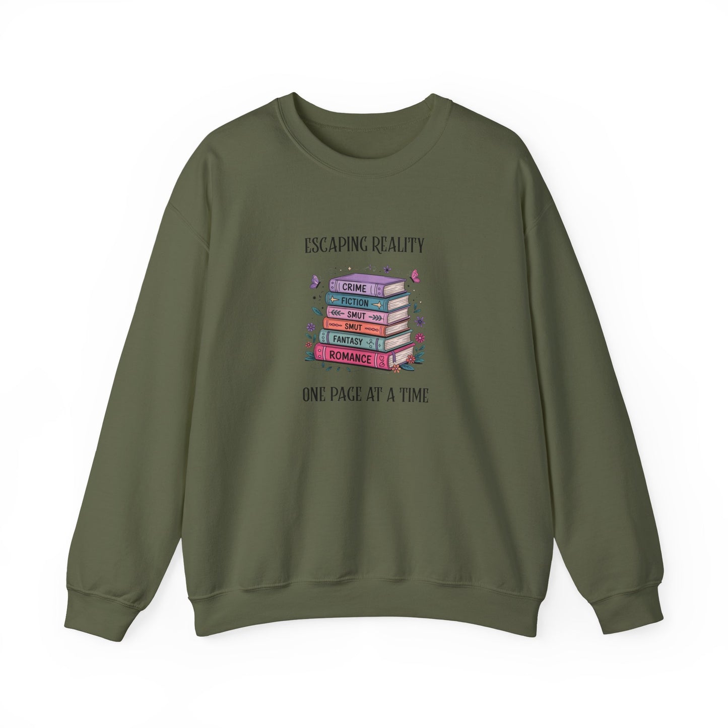 Escaping Reality One Page At A Time Heavy Blend™ Crewneck Sweatshirt