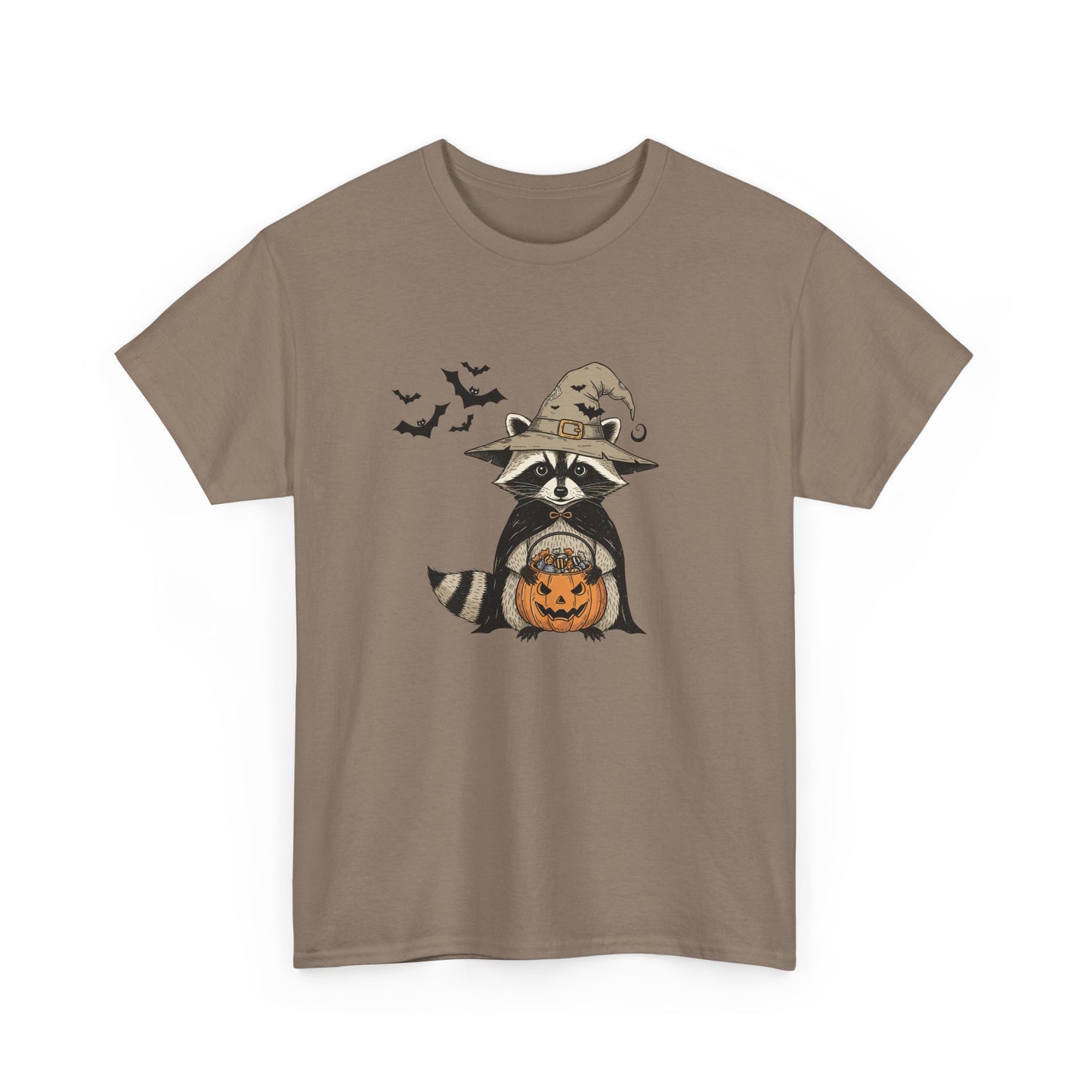 Halloween Raccoon Unisex Heavy Cotton Tee