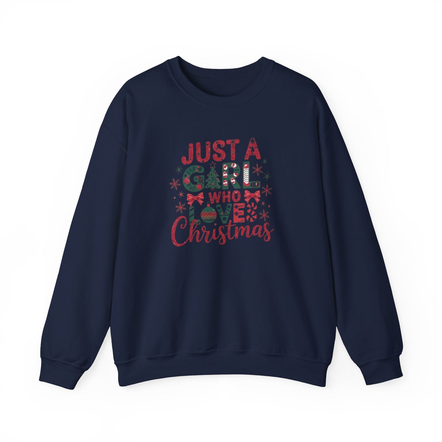 Just A Girl Who Loves Christmas Heavy Blend™ Crewneck Sweatshirt