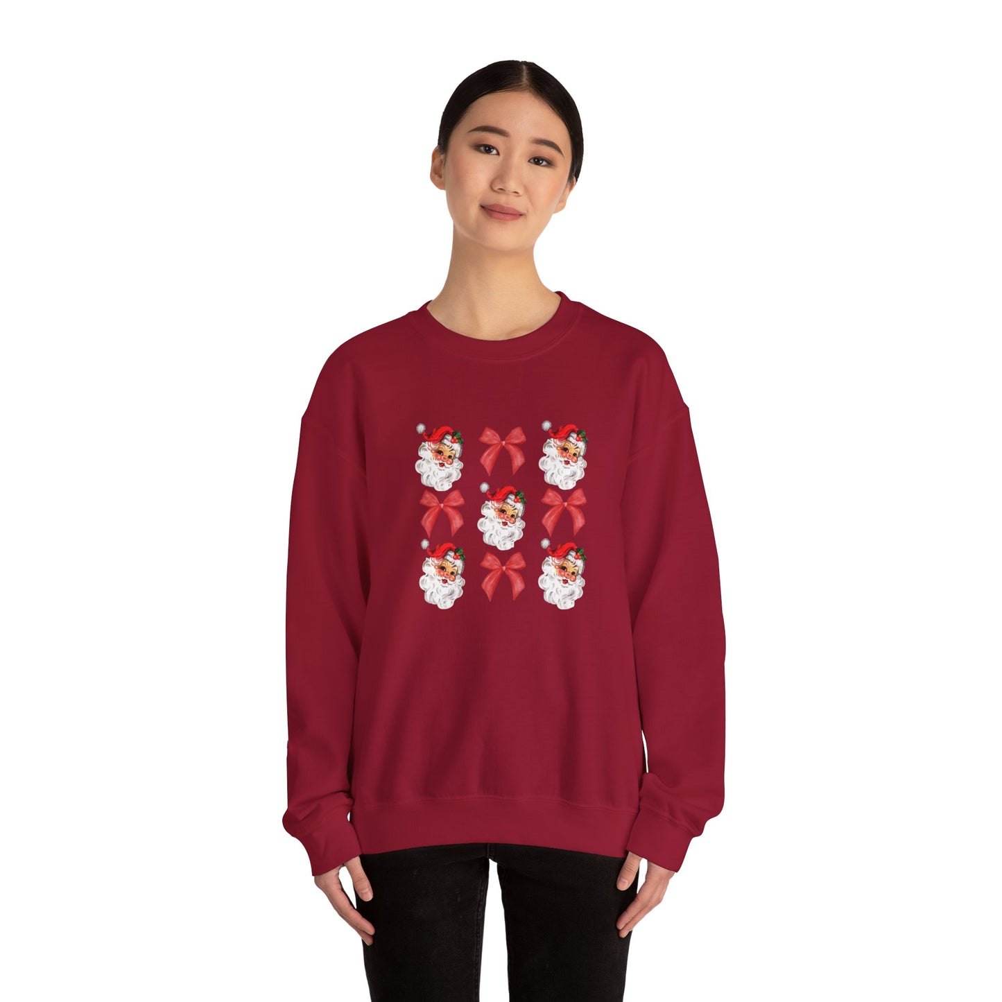 Christmas Bows & Santa Unisex Heavy Blend™ Crewneck Sweatshirt