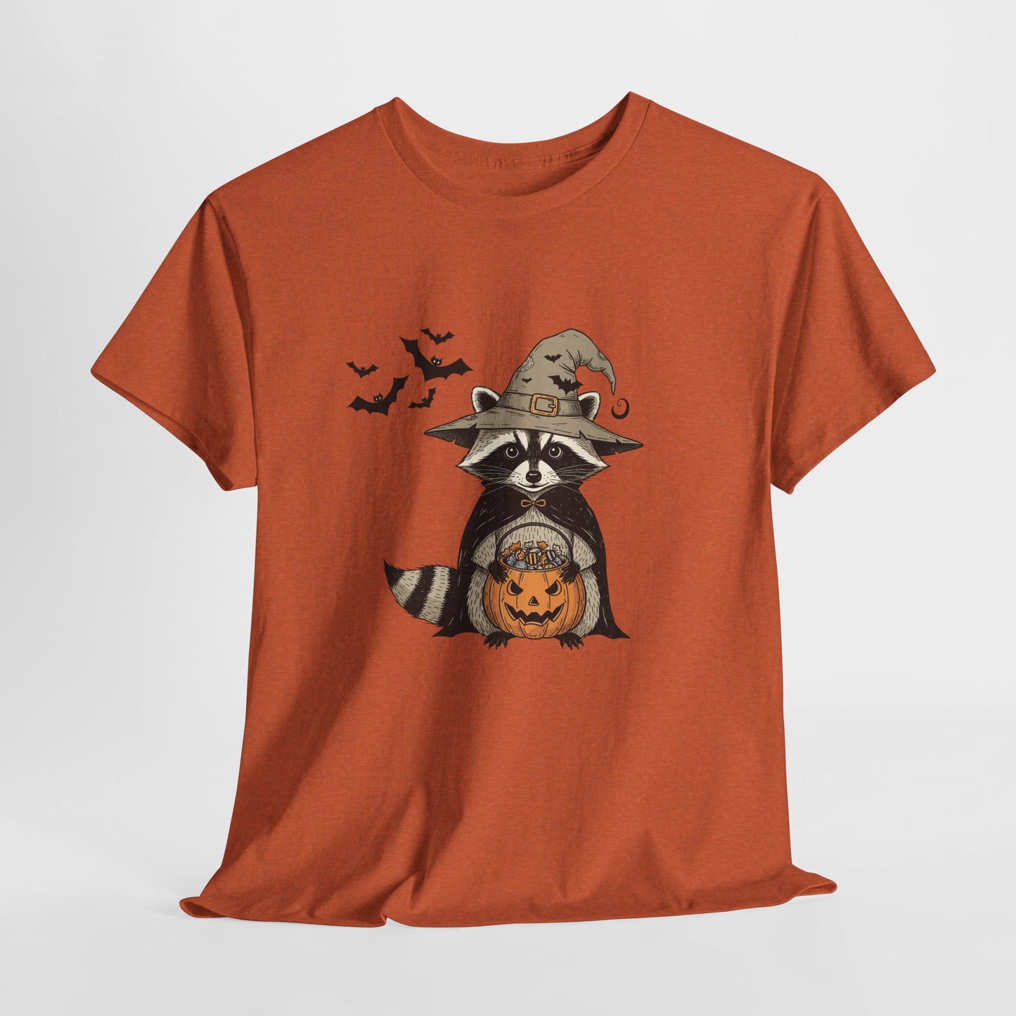 Halloween Raccoon Unisex Heavy Cotton Tee