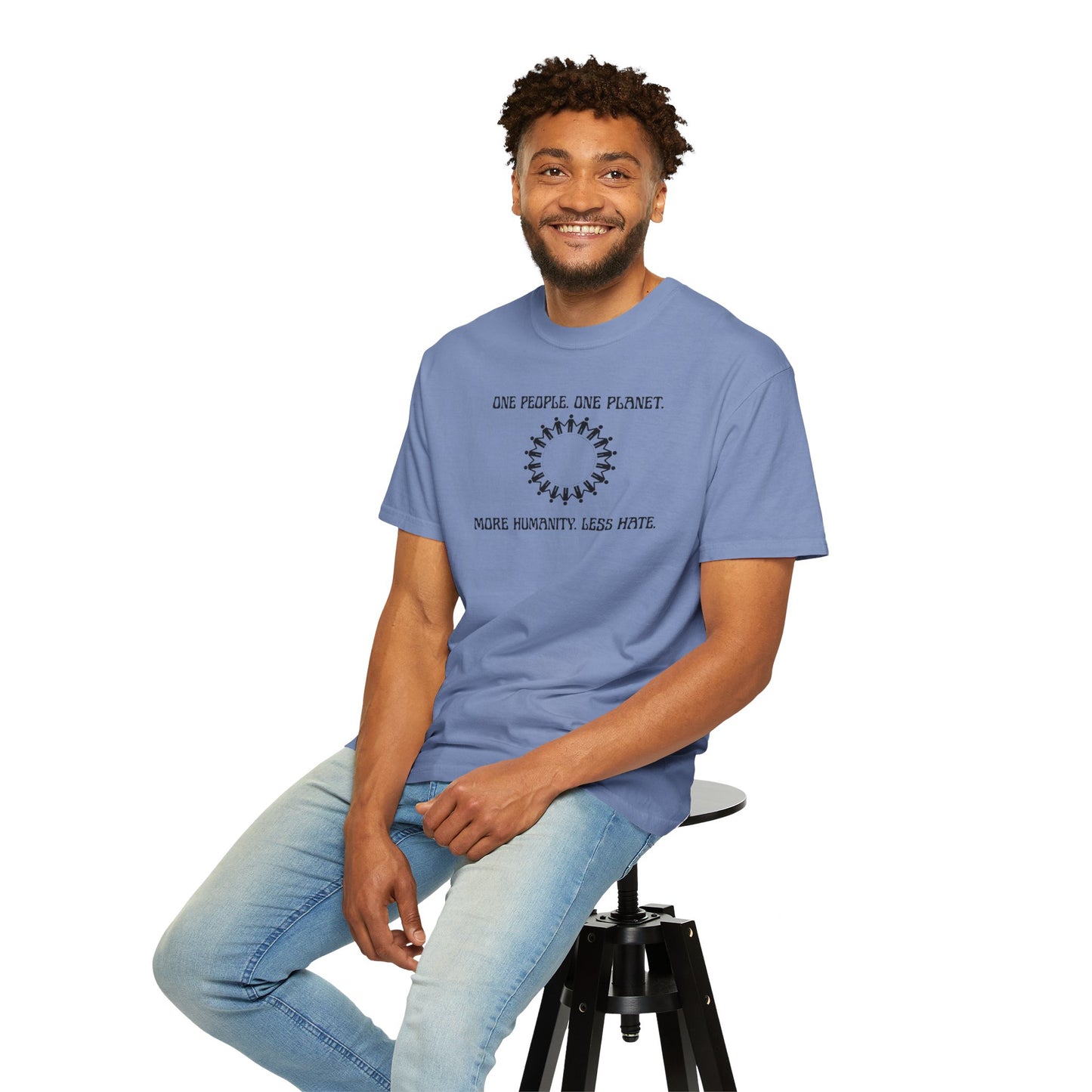 One People. One Planet. Unisex Garment-Dyed T-shirt