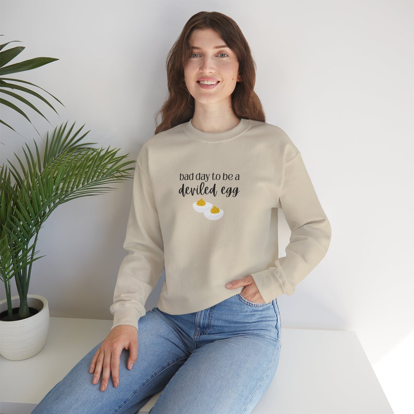 Bad Day to be a Deviled Egg Unisex Heavy Blend™ Crewneck Sweatshirt