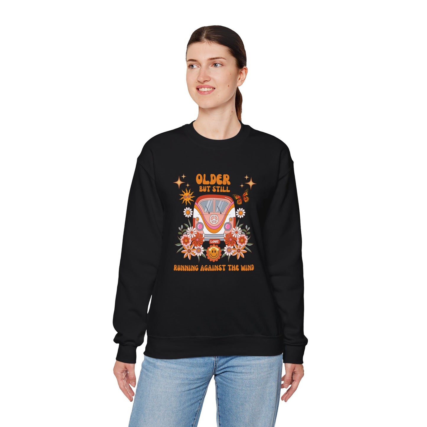 Older But Still Running Against The Wind Unisex Heavy Blend™ Crewneck Sweatshirt