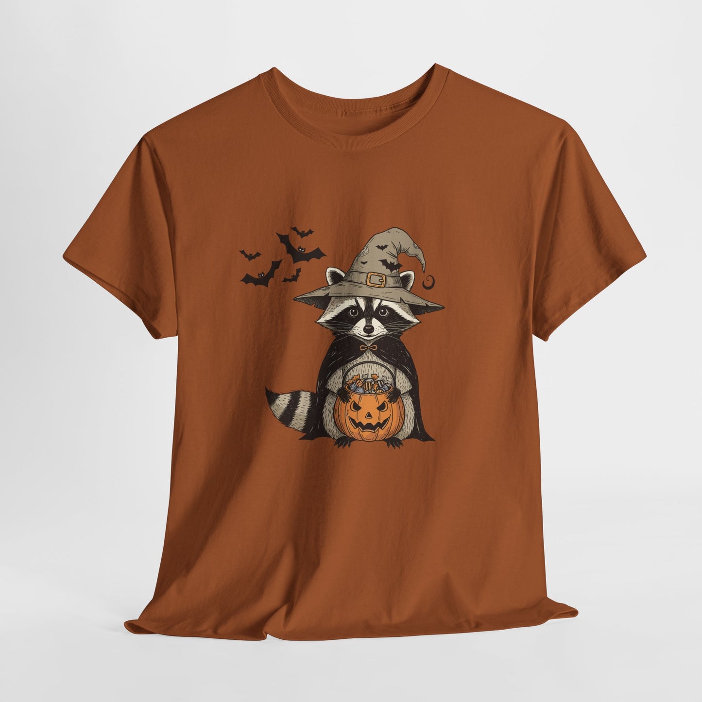 Halloween Raccoon Unisex Heavy Cotton Tee