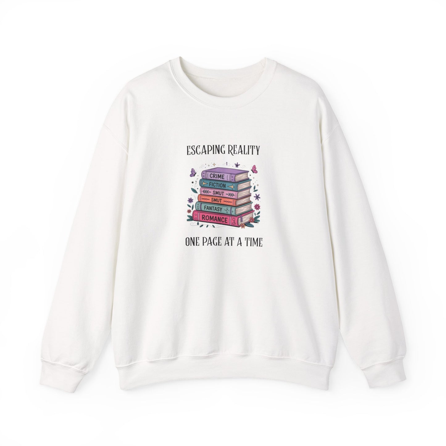 Escaping Reality One Page At A Time Heavy Blend™ Crewneck Sweatshirt