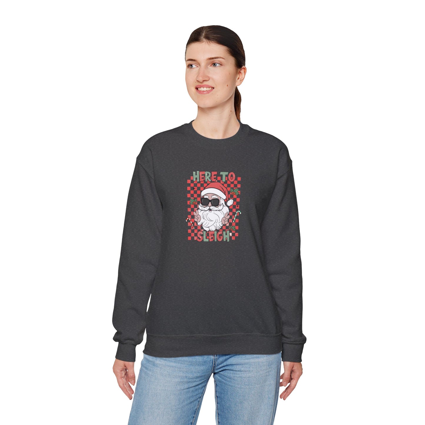 Here To Sleigh Heavy Blend™ Crewneck Sweatshirt
