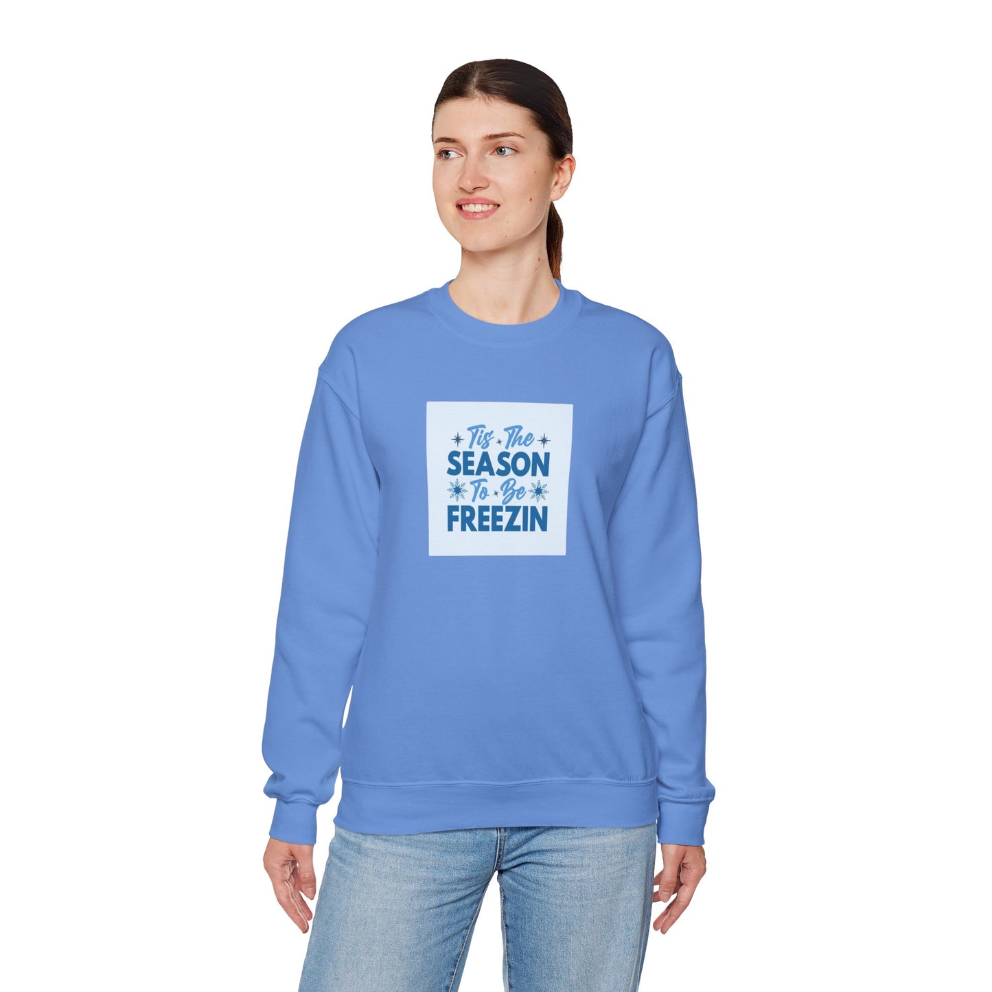 Tis The Season To Be Freezin Unisex Heavy Blend™ Crewneck Sweatshirt