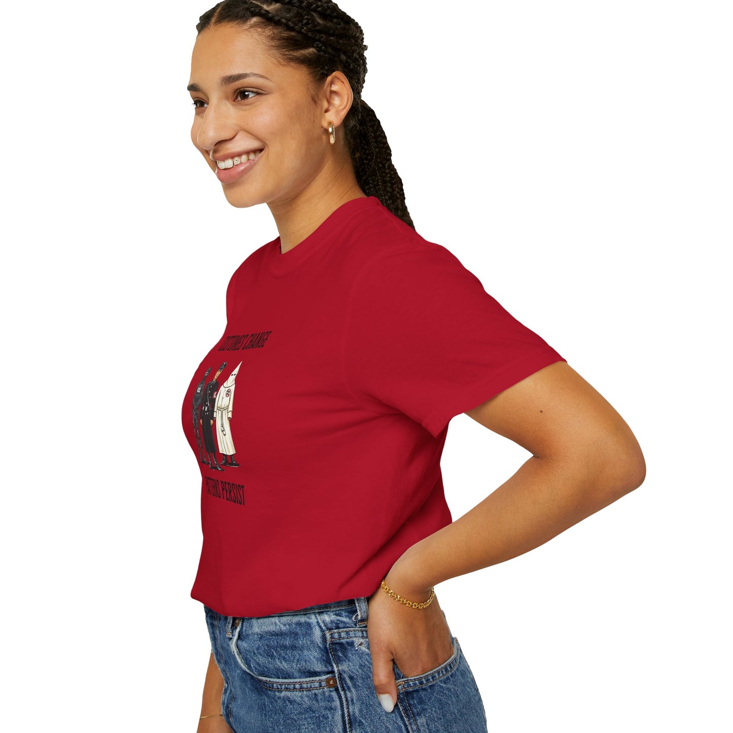 Costumes Change. Patterns Persist. Unisex Garment-Dyed T-shirt