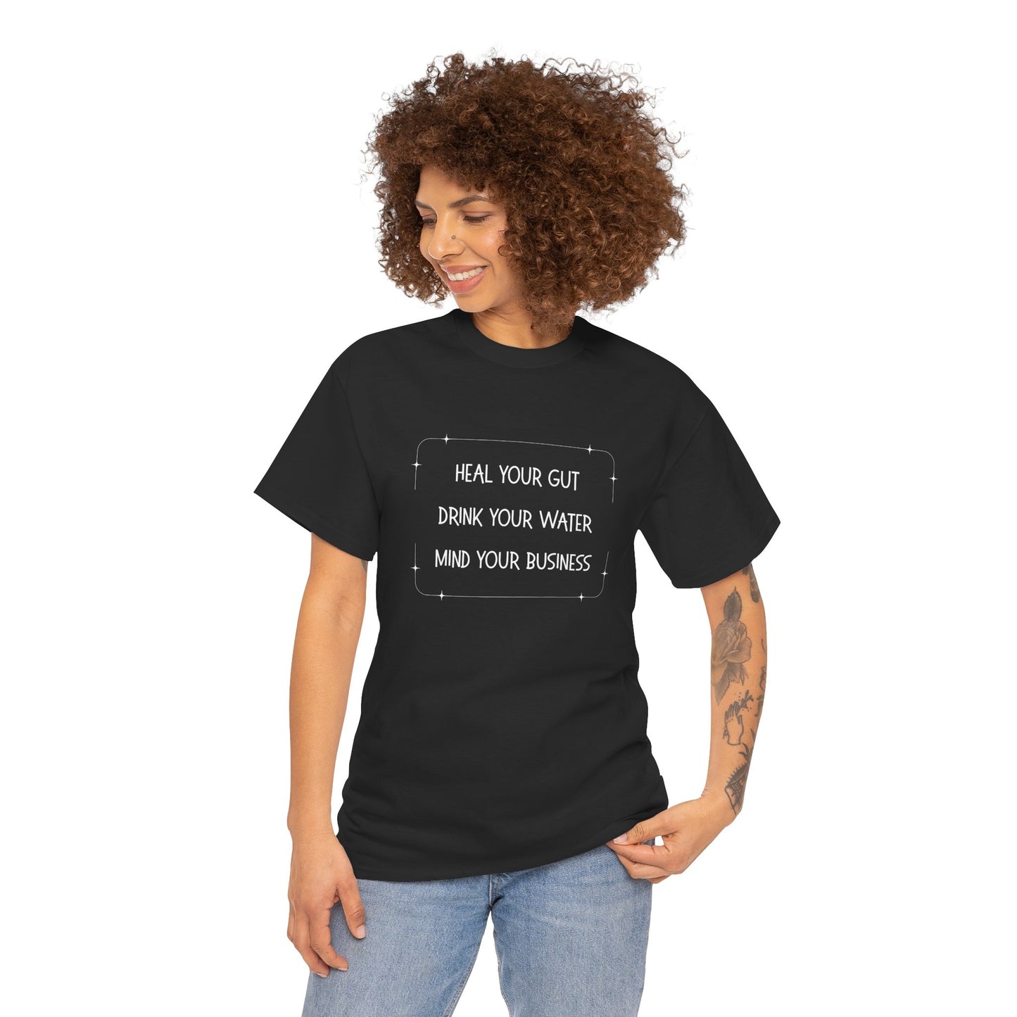 Heal Your Gut, Drink Your Water, Mind Your Business Unisex Heavy Cotton Tee