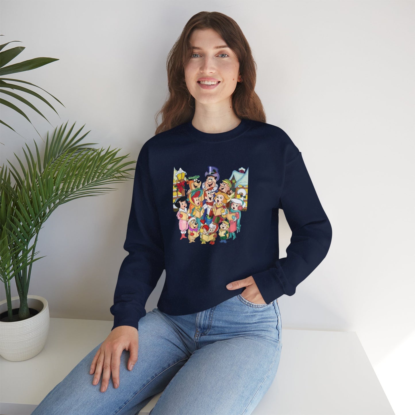 Vintage Cartoon Christmas Unisex Heavy Blend™ Crewneck Sweatshirt