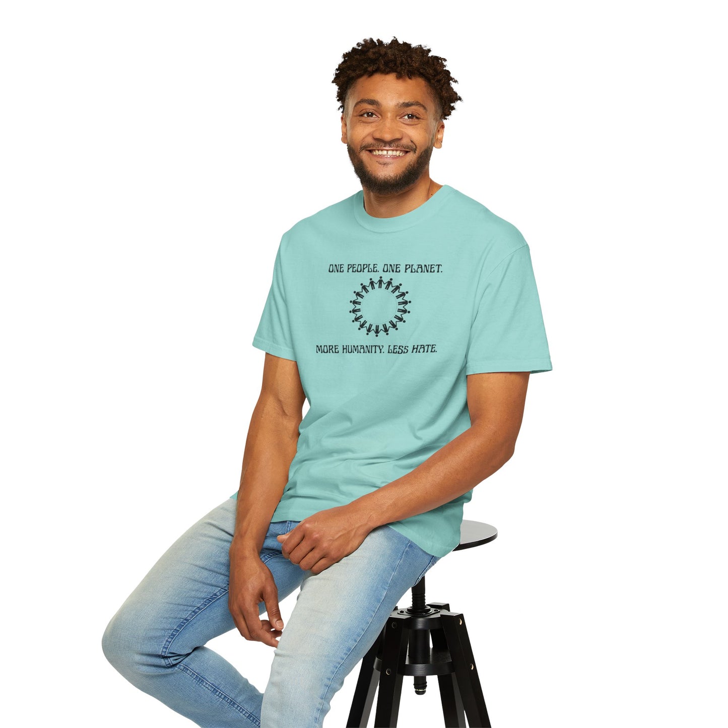 One People. One Planet. Unisex Garment-Dyed T-shirt
