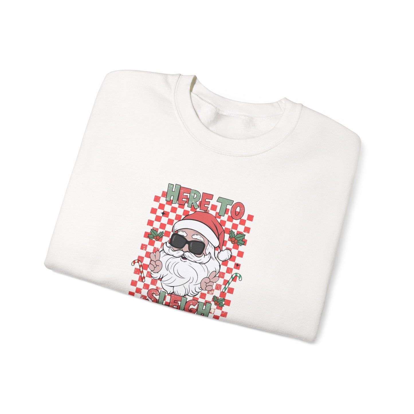 Here To Sleigh Heavy Blend™ Crewneck Sweatshirt