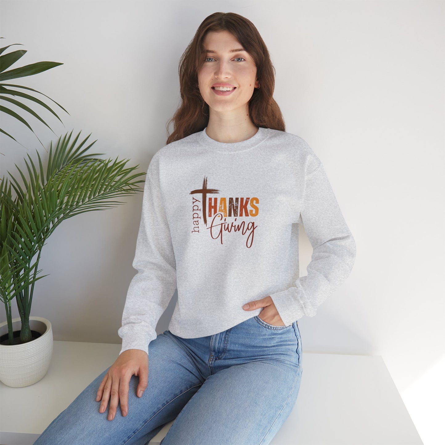 Happy Thanksgiving Heavy Blend™ Crewneck Sweatshirt