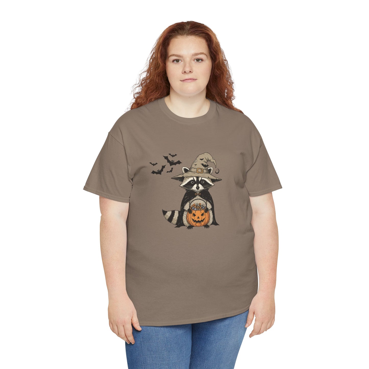 Halloween Raccoon Unisex Heavy Cotton Tee