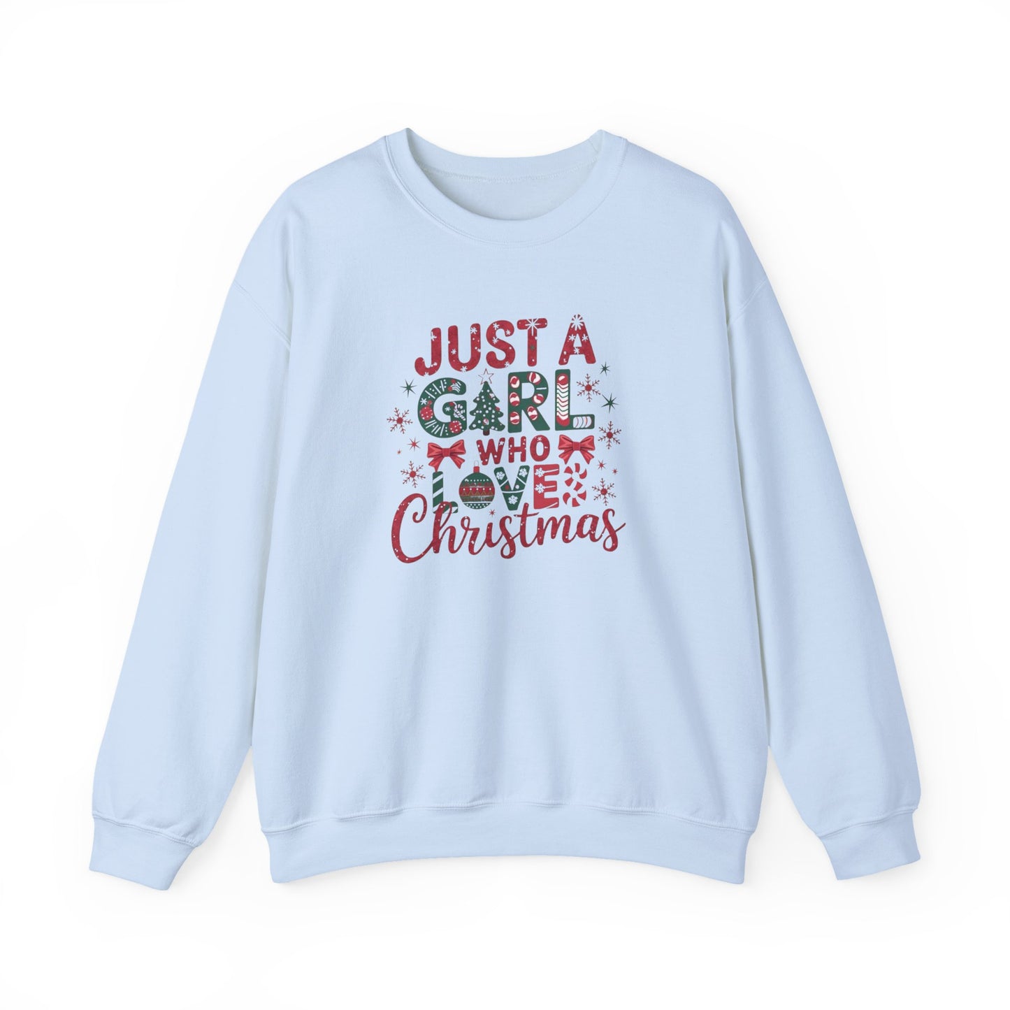 Just A Girl Who Loves Christmas Heavy Blend™ Crewneck Sweatshirt