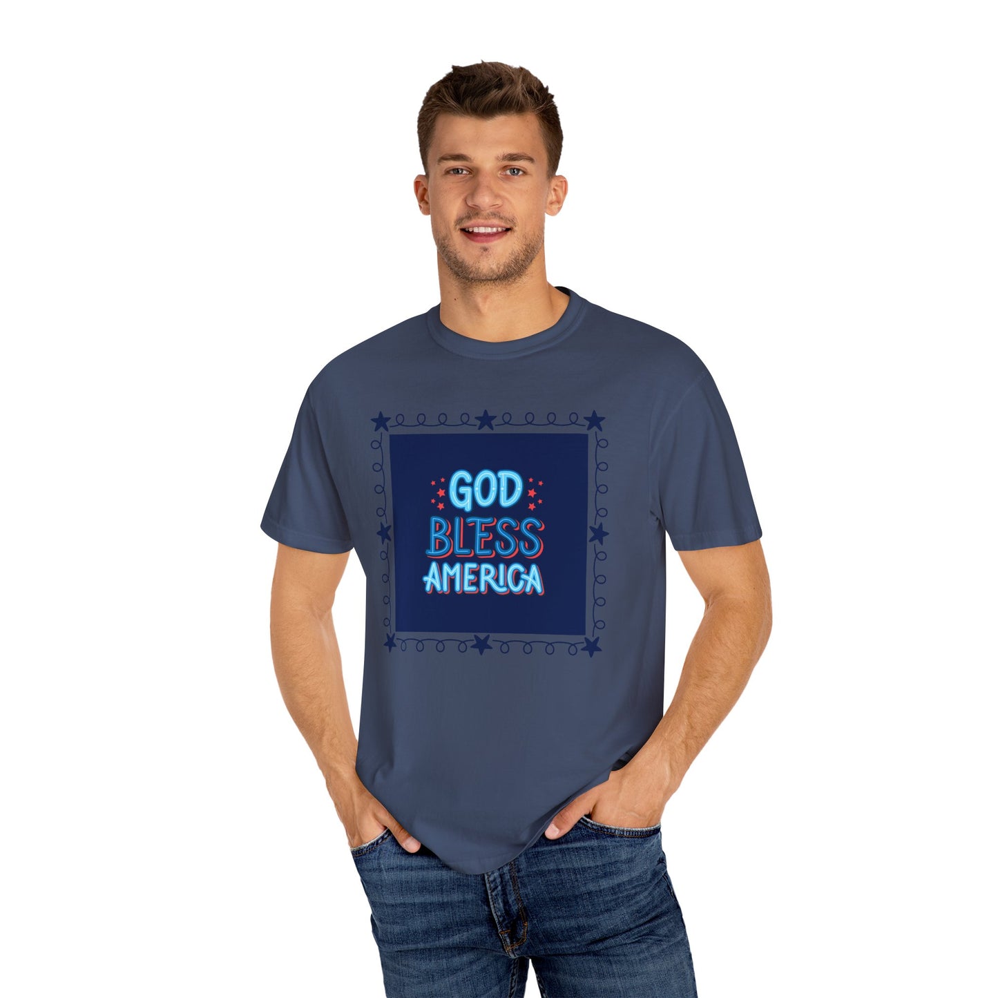 4th of July Unisex Garment-Dyed T-shirt