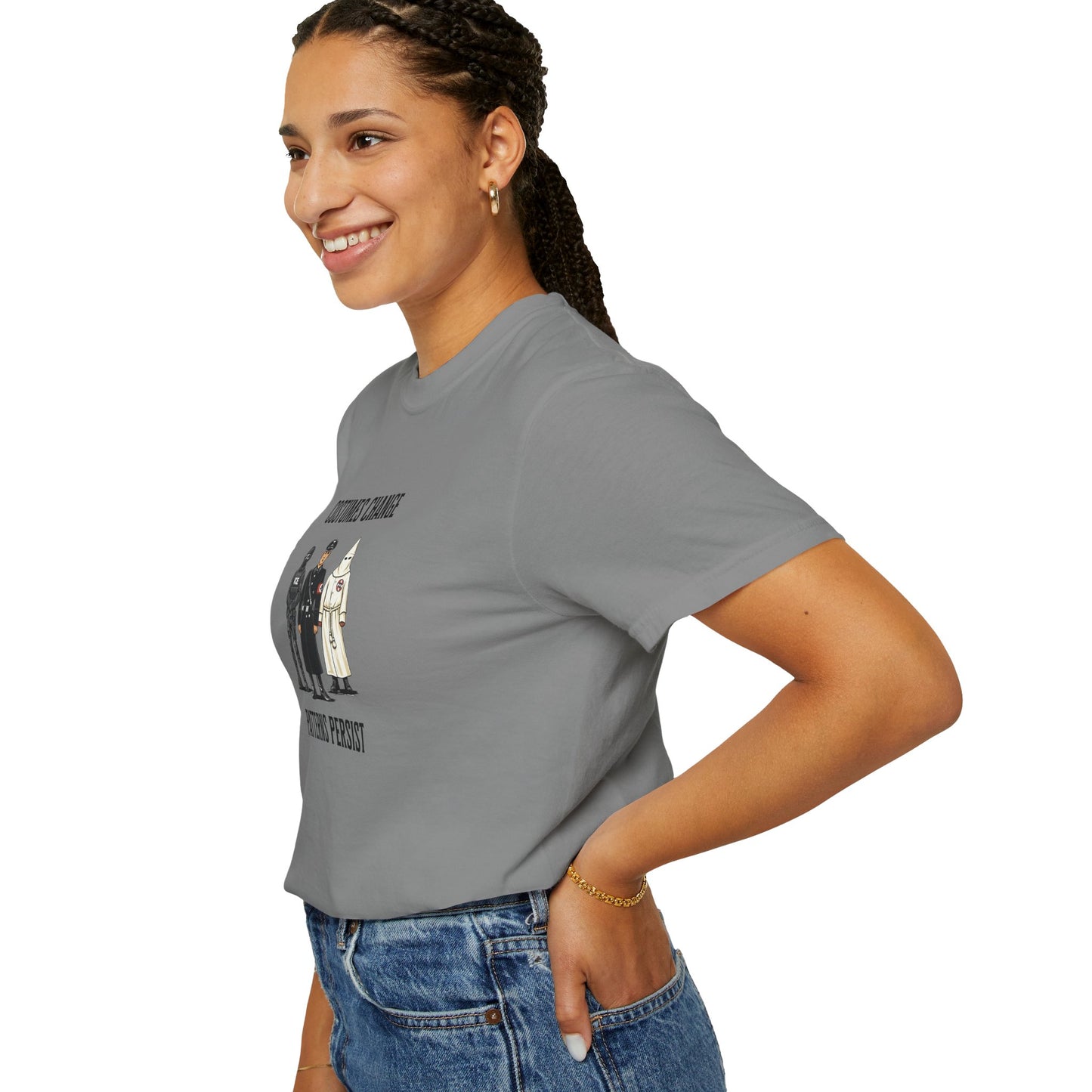 Costumes Change. Patterns Persist. Unisex Garment-Dyed T-shirt