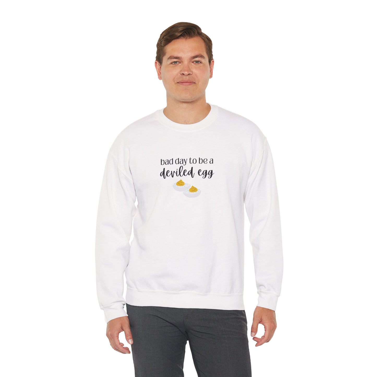 Bad Day to be a Deviled Egg Unisex Heavy Blend™ Crewneck Sweatshirt