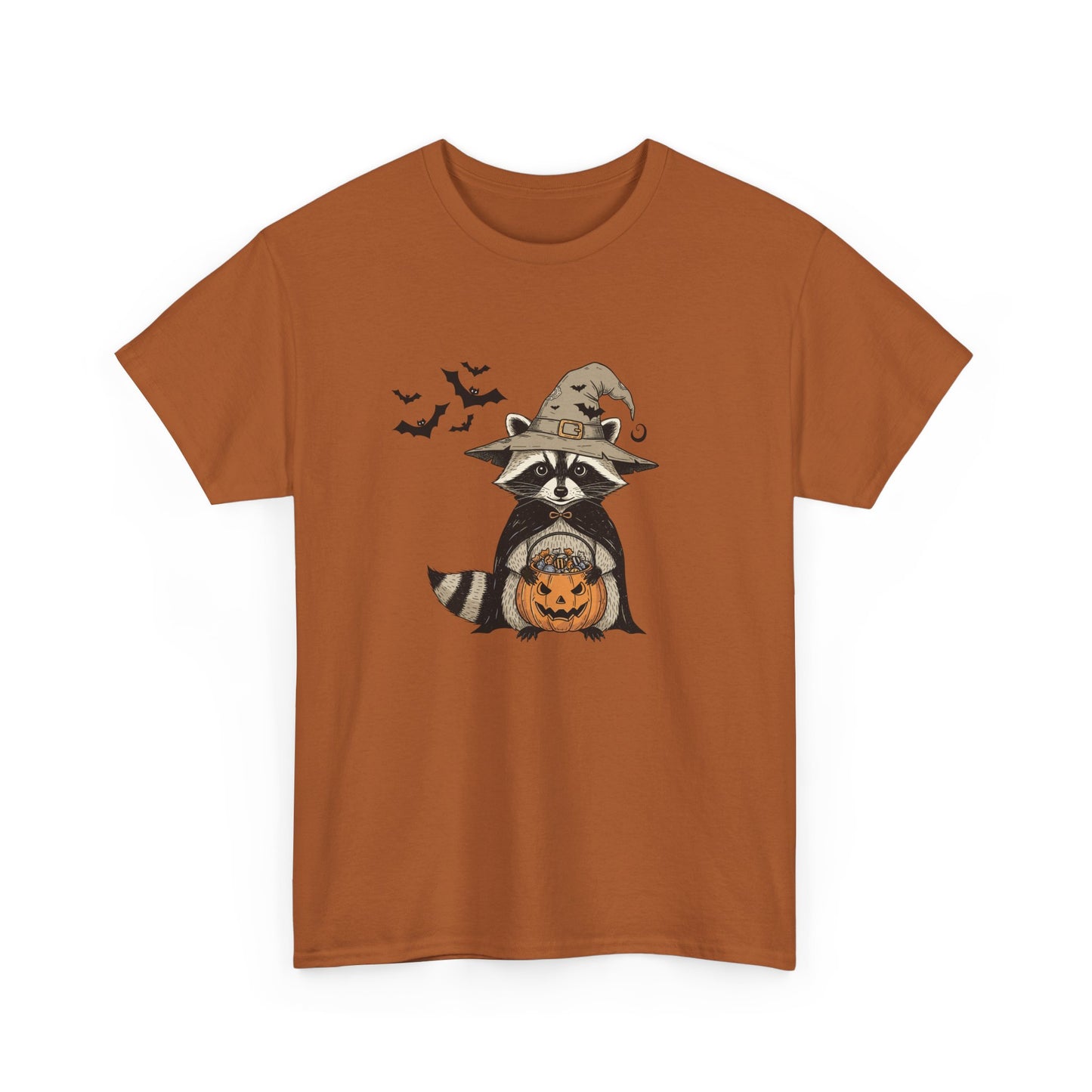 Halloween Raccoon Unisex Heavy Cotton Tee