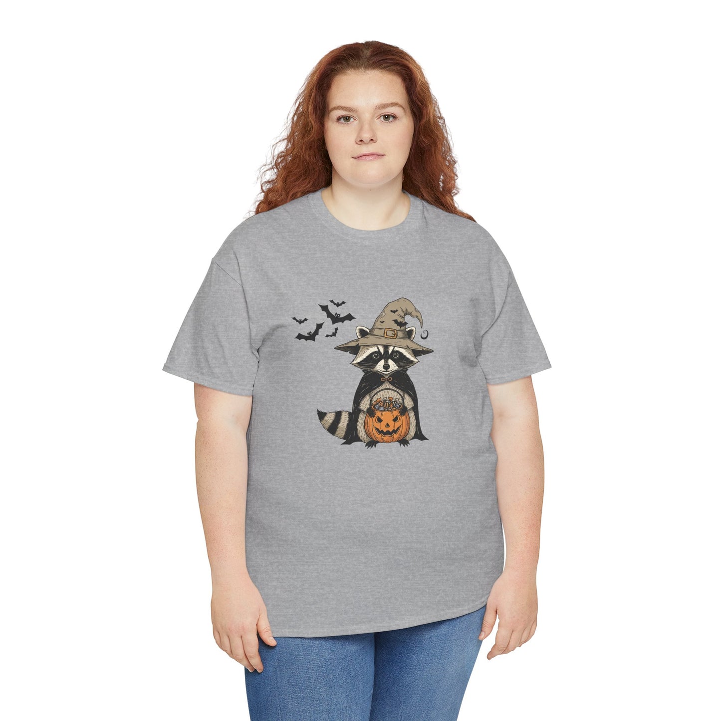 Halloween Raccoon Unisex Heavy Cotton Tee