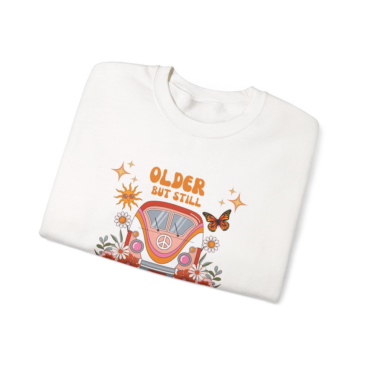 Older But Still Running Against The Wind Unisex Heavy Blend™ Crewneck Sweatshirt