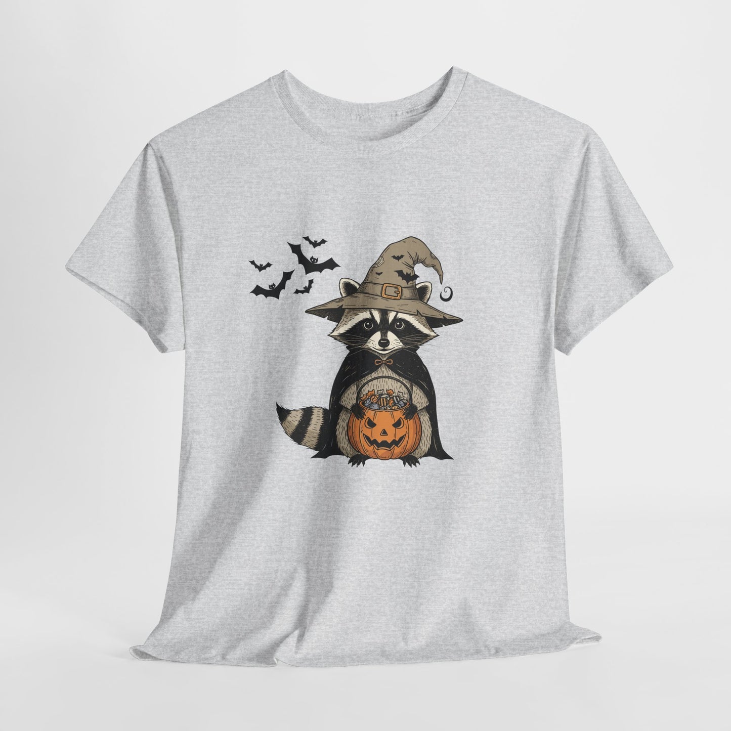 Halloween Raccoon Unisex Heavy Cotton Tee