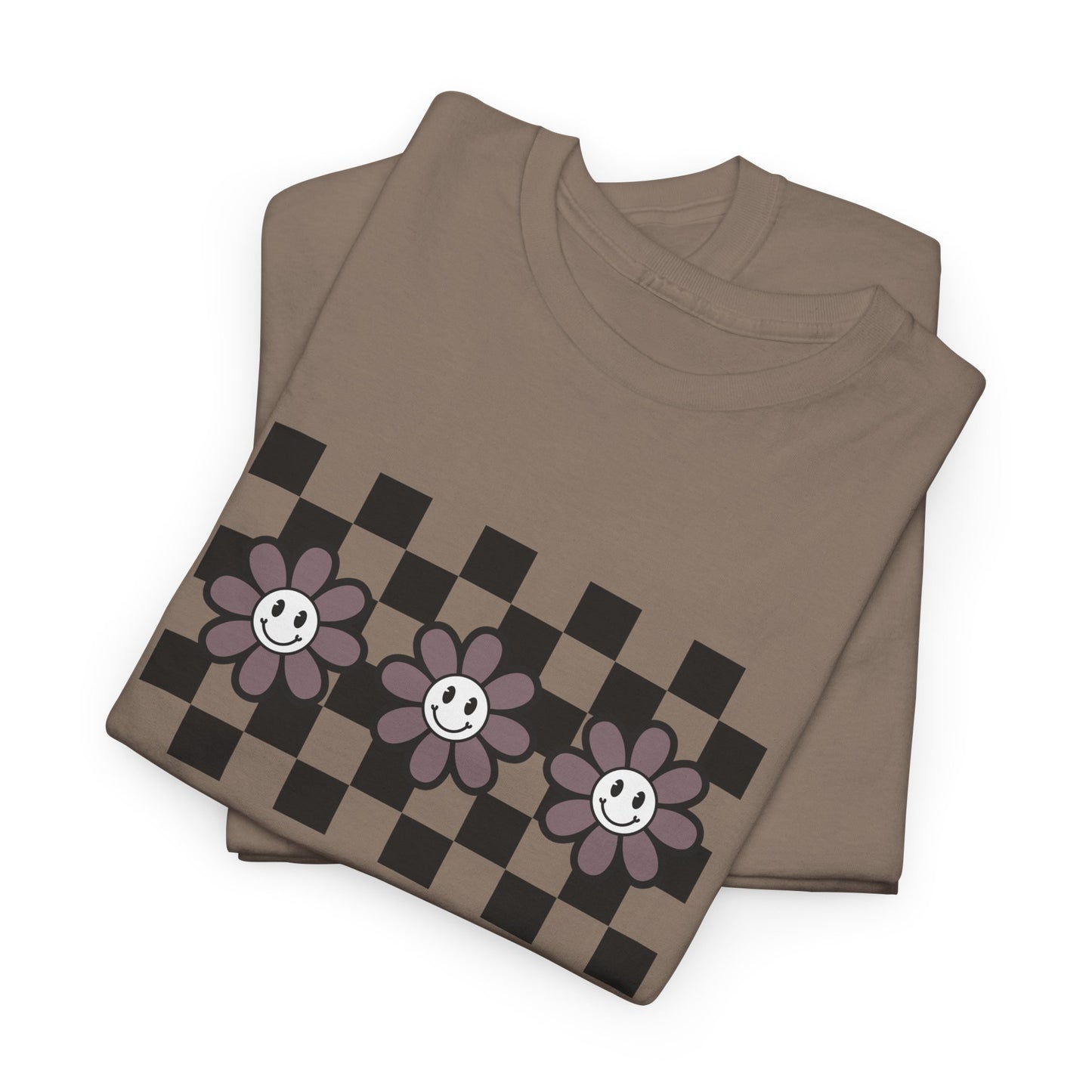 Checkered Flowers Heavy Cotton Tee