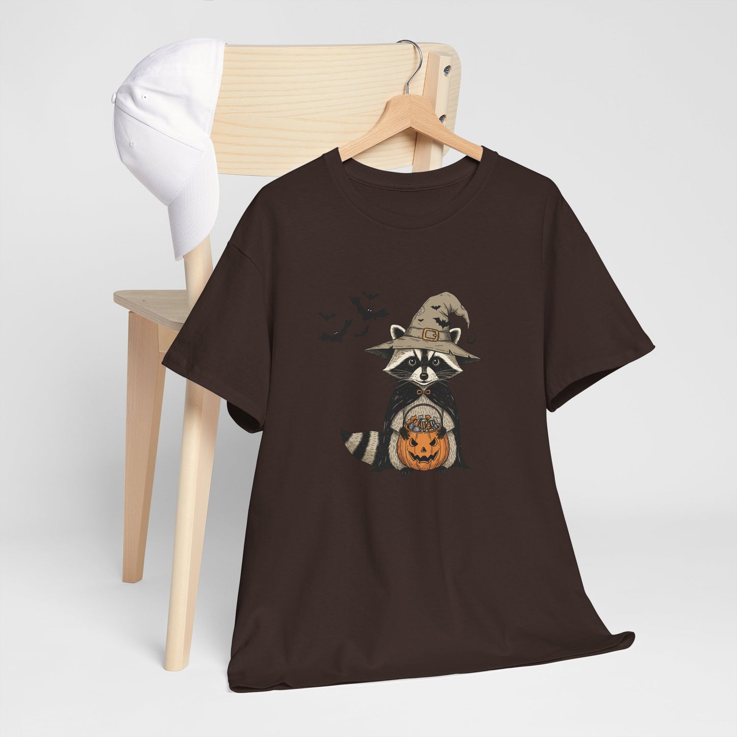 Halloween Raccoon Unisex Heavy Cotton Tee