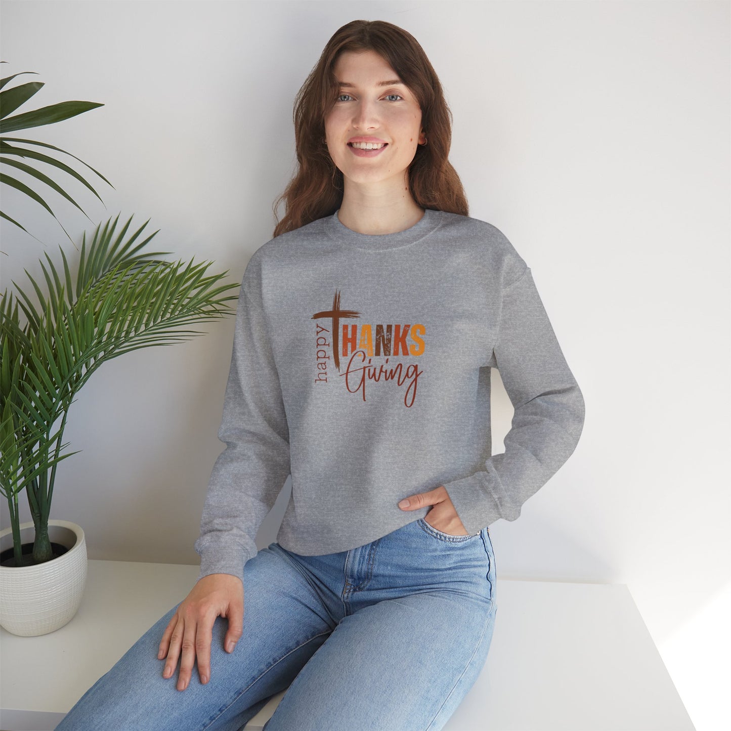 Happy Thanksgiving Heavy Blend™ Crewneck Sweatshirt