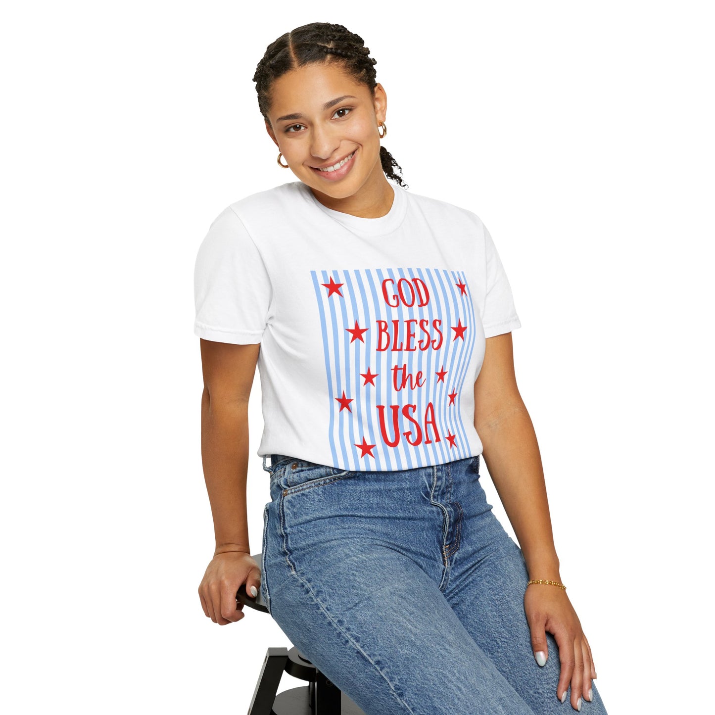GOD BLESS THE USA Unisex Garment-Dyed T-shirt