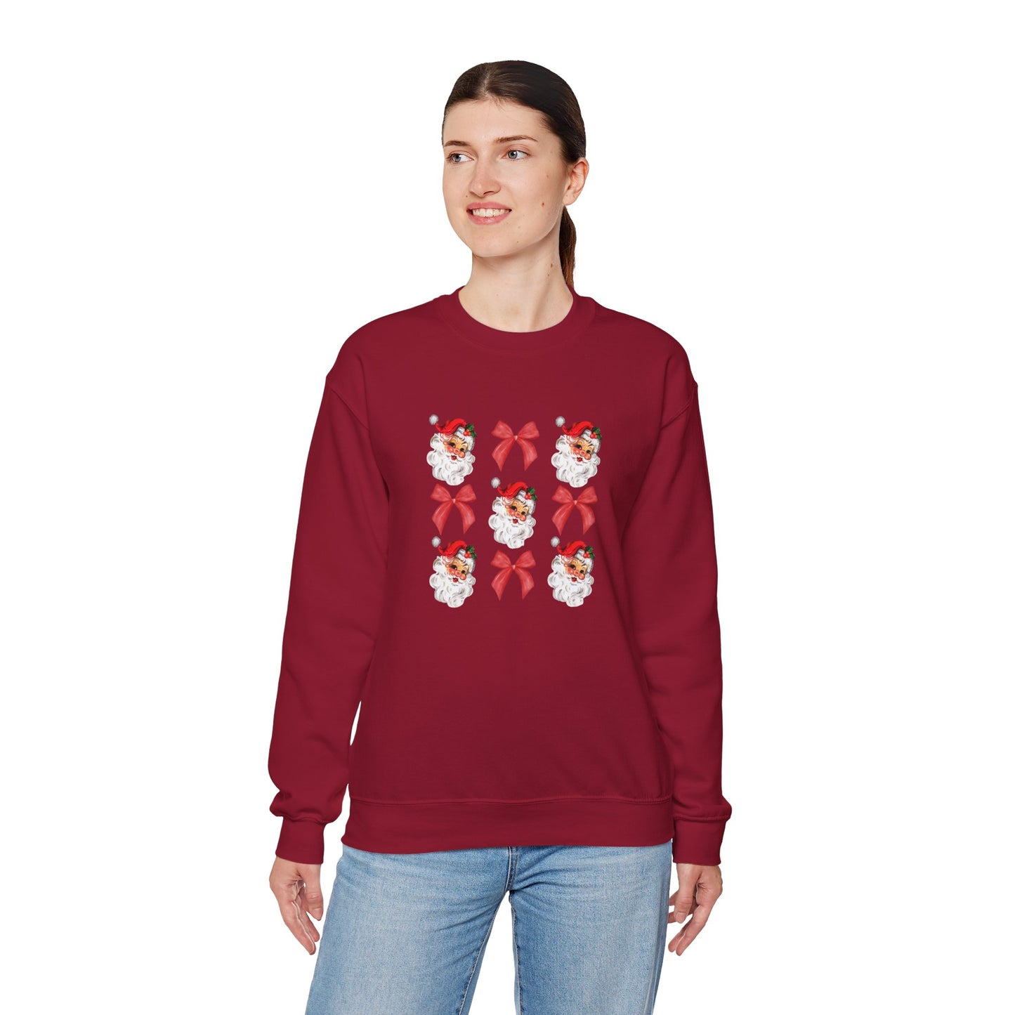 Christmas Bows & Santa Unisex Heavy Blend™ Crewneck Sweatshirt
