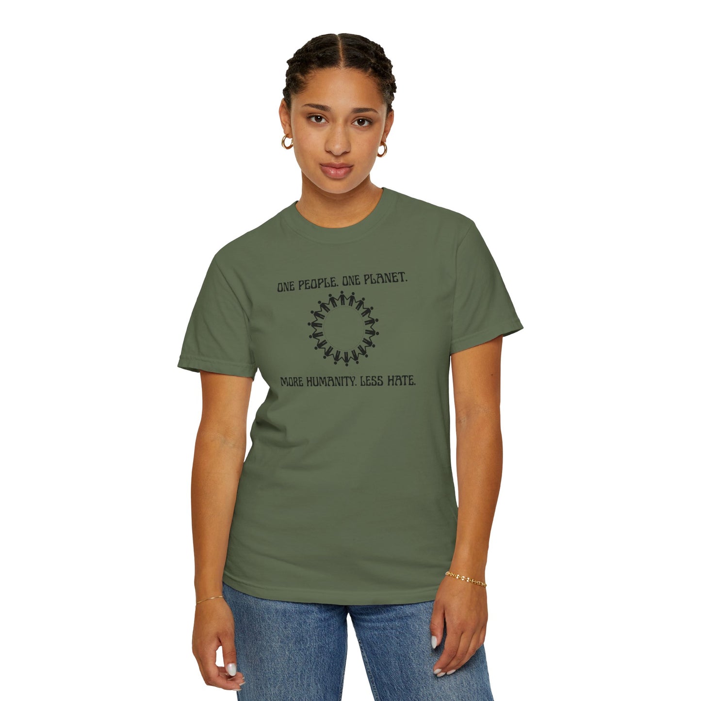 One People. One Planet. Unisex Garment-Dyed T-shirt