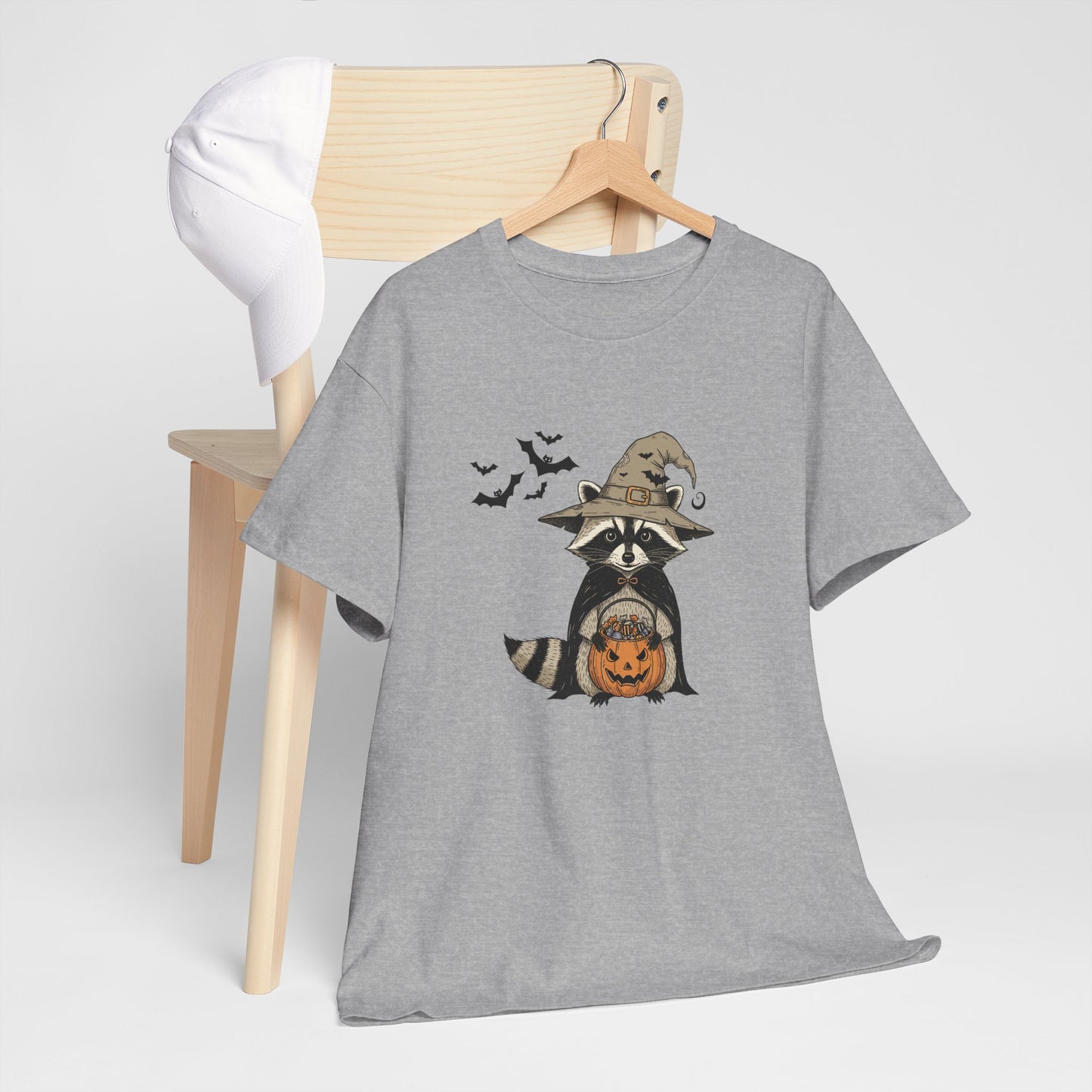 Halloween Raccoon Unisex Heavy Cotton Tee