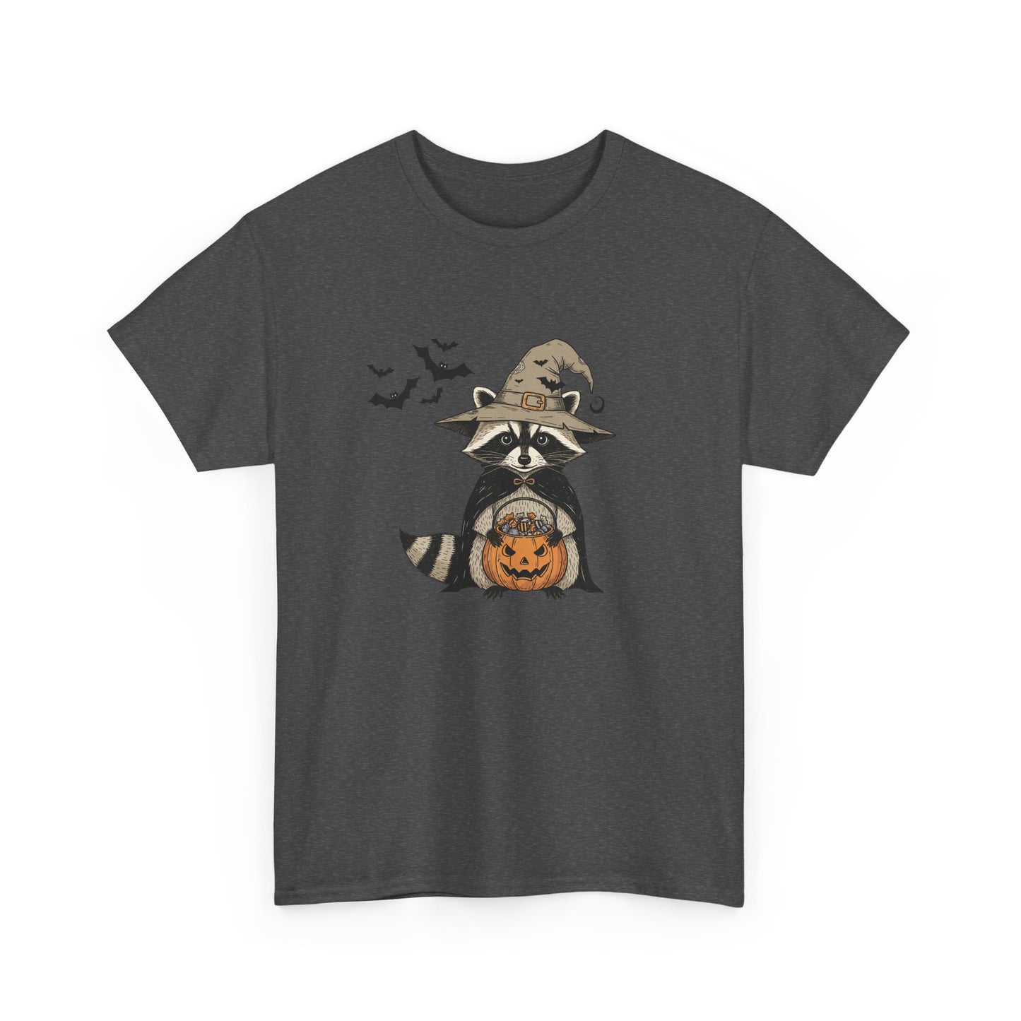 Halloween Raccoon Unisex Heavy Cotton Tee