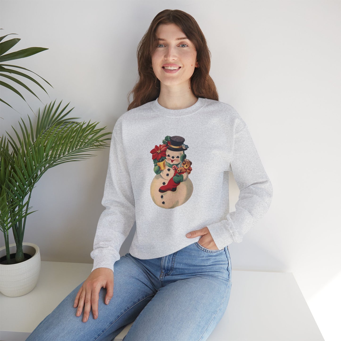 Vintage Snowman Unisex Heavy Blend™ Crewneck Sweatshirt