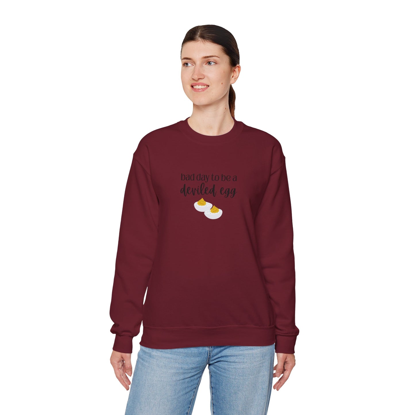 Bad Day to be a Deviled Egg Unisex Heavy Blend™ Crewneck Sweatshirt