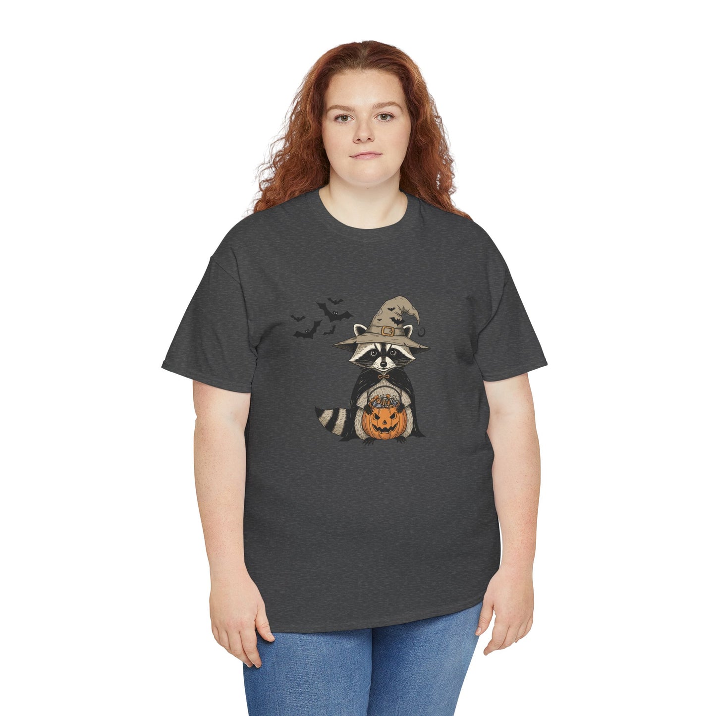 Halloween Raccoon Unisex Heavy Cotton Tee