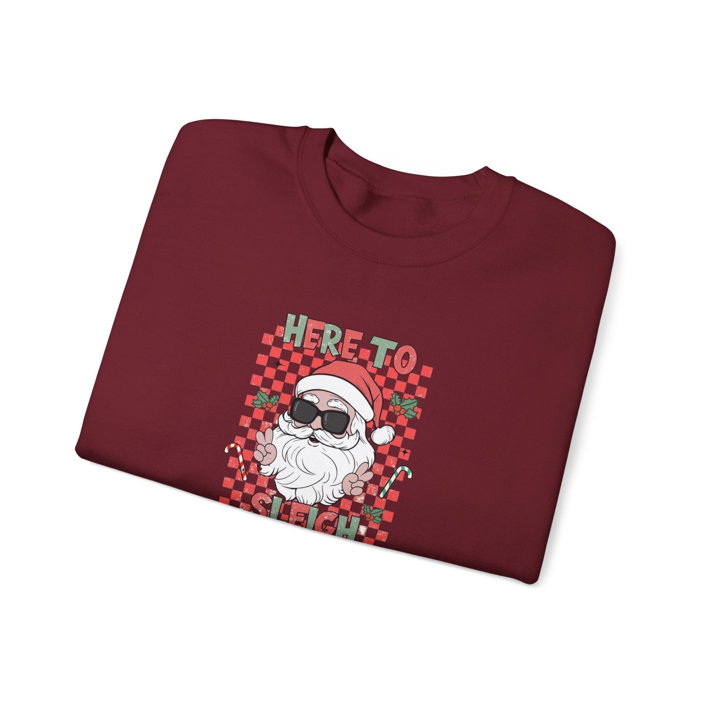 Here To Sleigh Heavy Blend™ Crewneck Sweatshirt