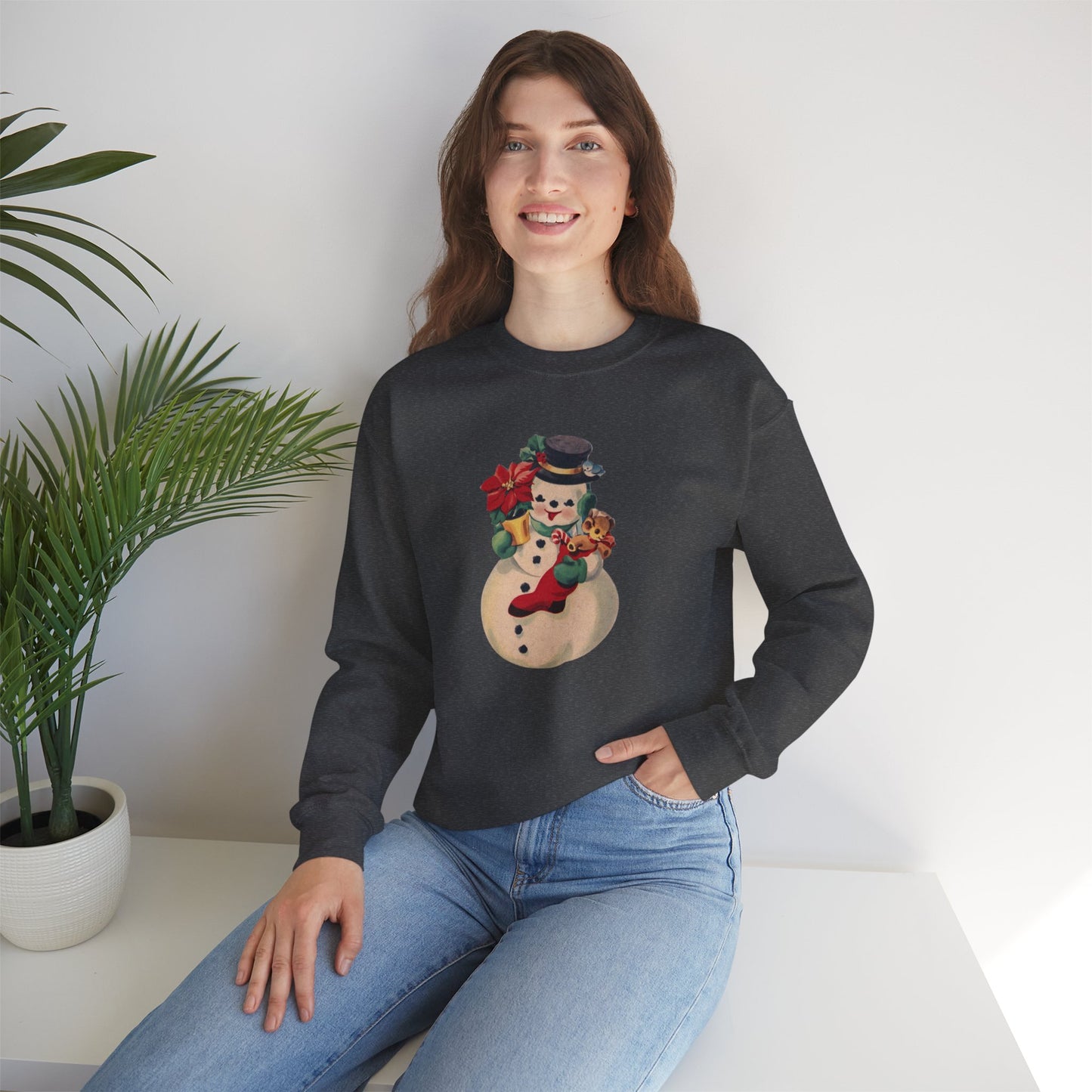 Vintage Snowman Unisex Heavy Blend™ Crewneck Sweatshirt