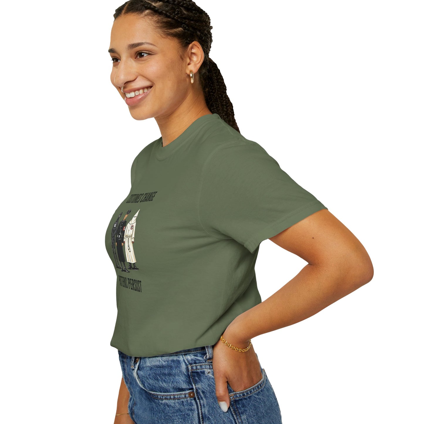 Costumes Change. Patterns Persist. Unisex Garment-Dyed T-shirt
