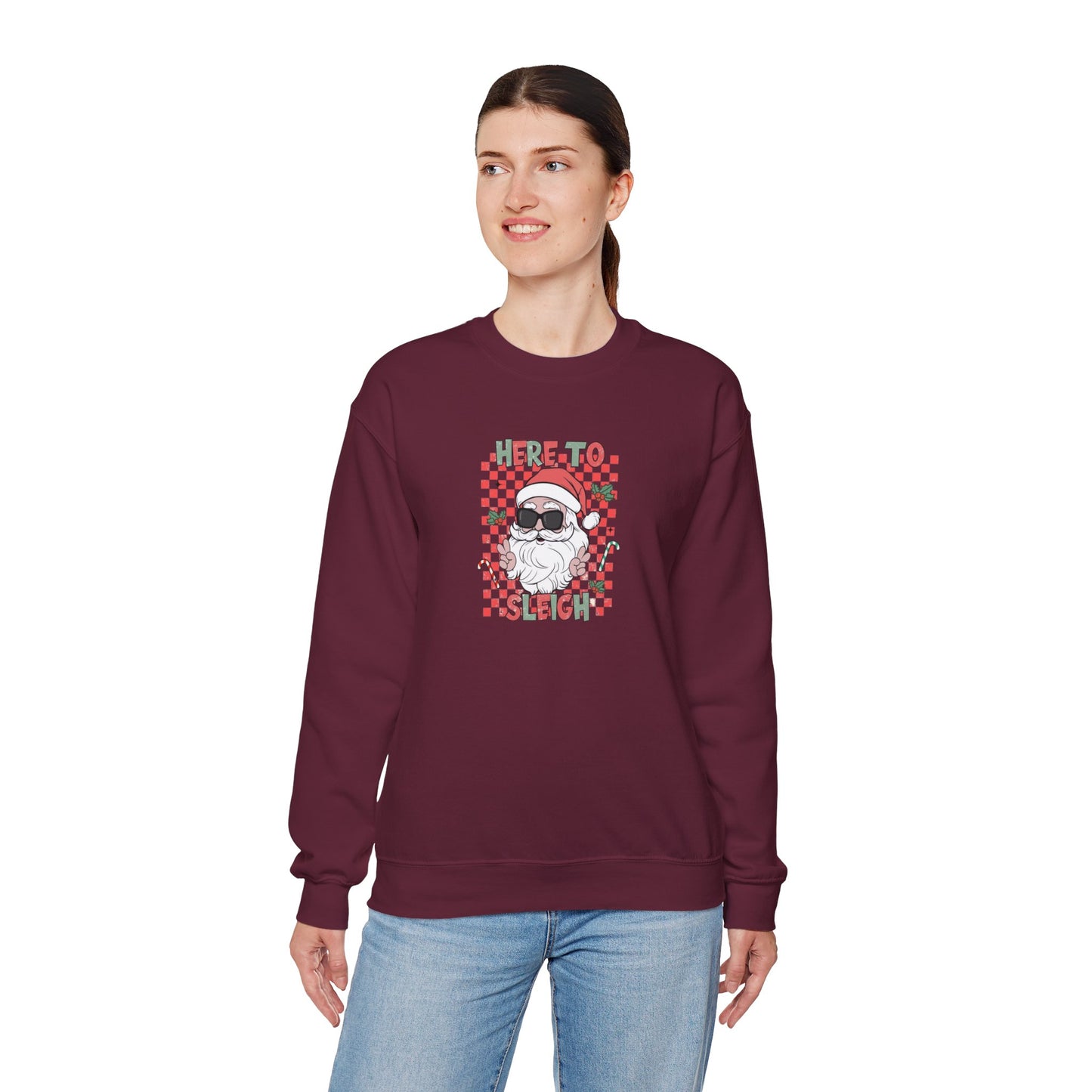 Here To Sleigh Heavy Blend™ Crewneck Sweatshirt
