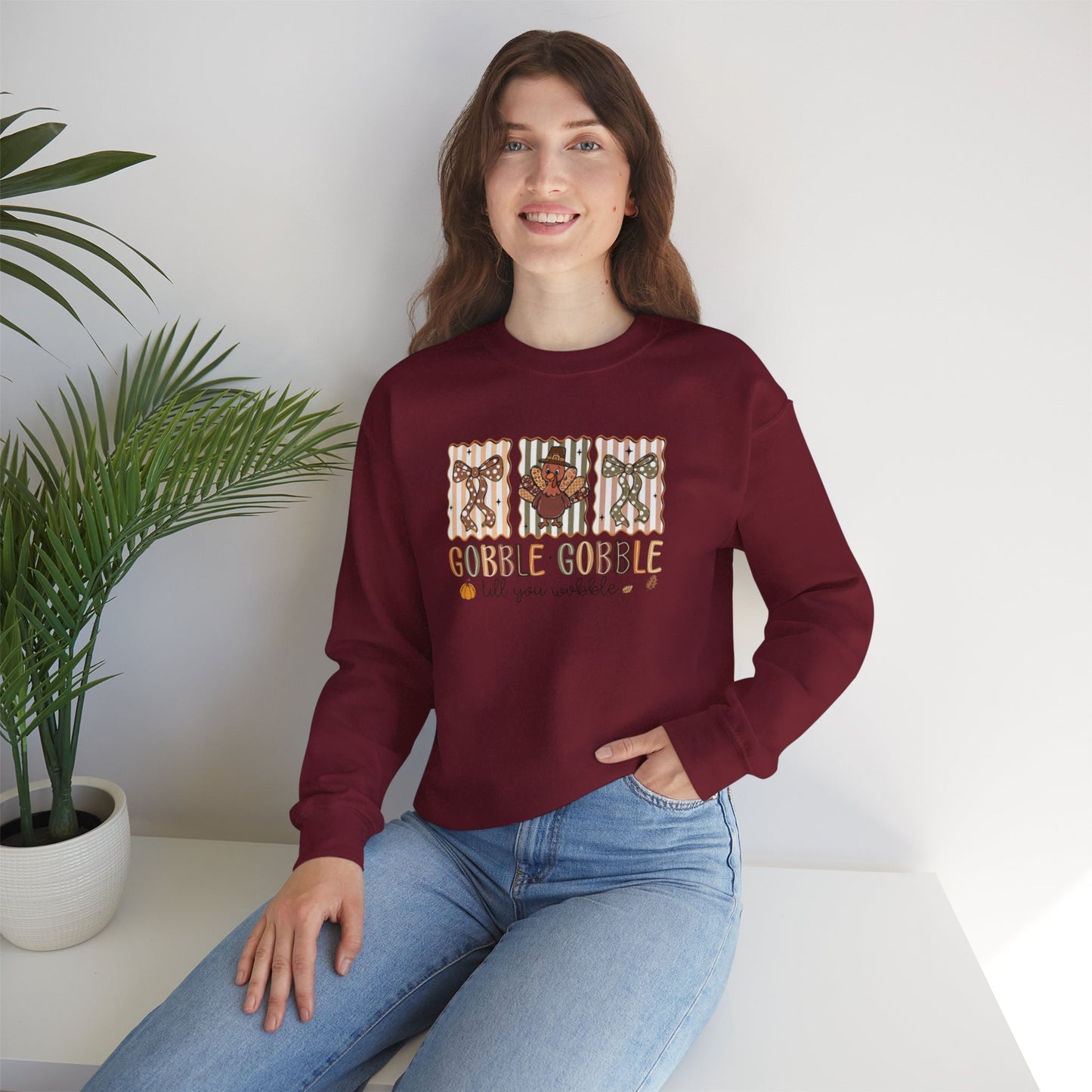 Gobble, Gobble Til You Wobble Heavy Blend™ Crewneck Sweatshirt