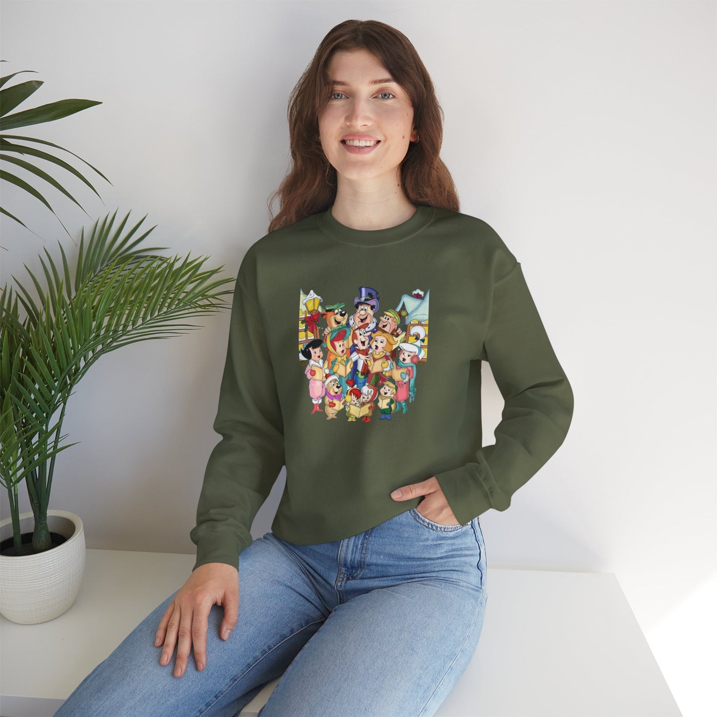 Vintage Cartoon Christmas Unisex Heavy Blend™ Crewneck Sweatshirt