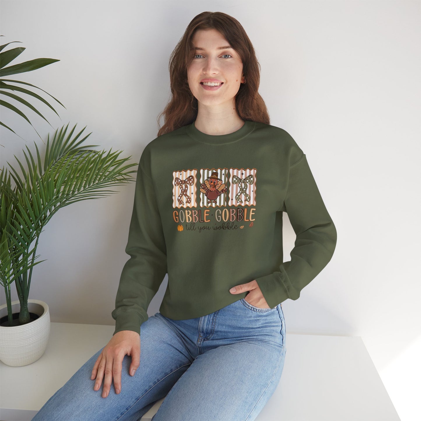 Gobble, Gobble Til You Wobble Heavy Blend™ Crewneck Sweatshirt