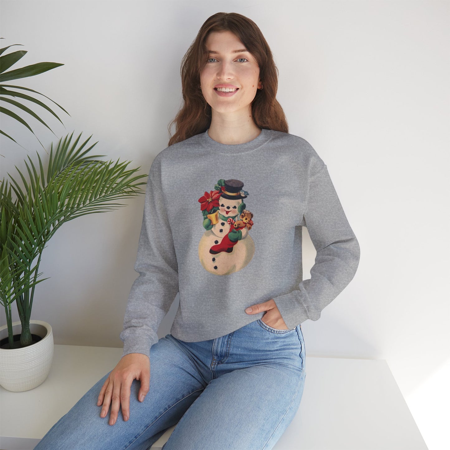 Vintage Snowman Unisex Heavy Blend™ Crewneck Sweatshirt