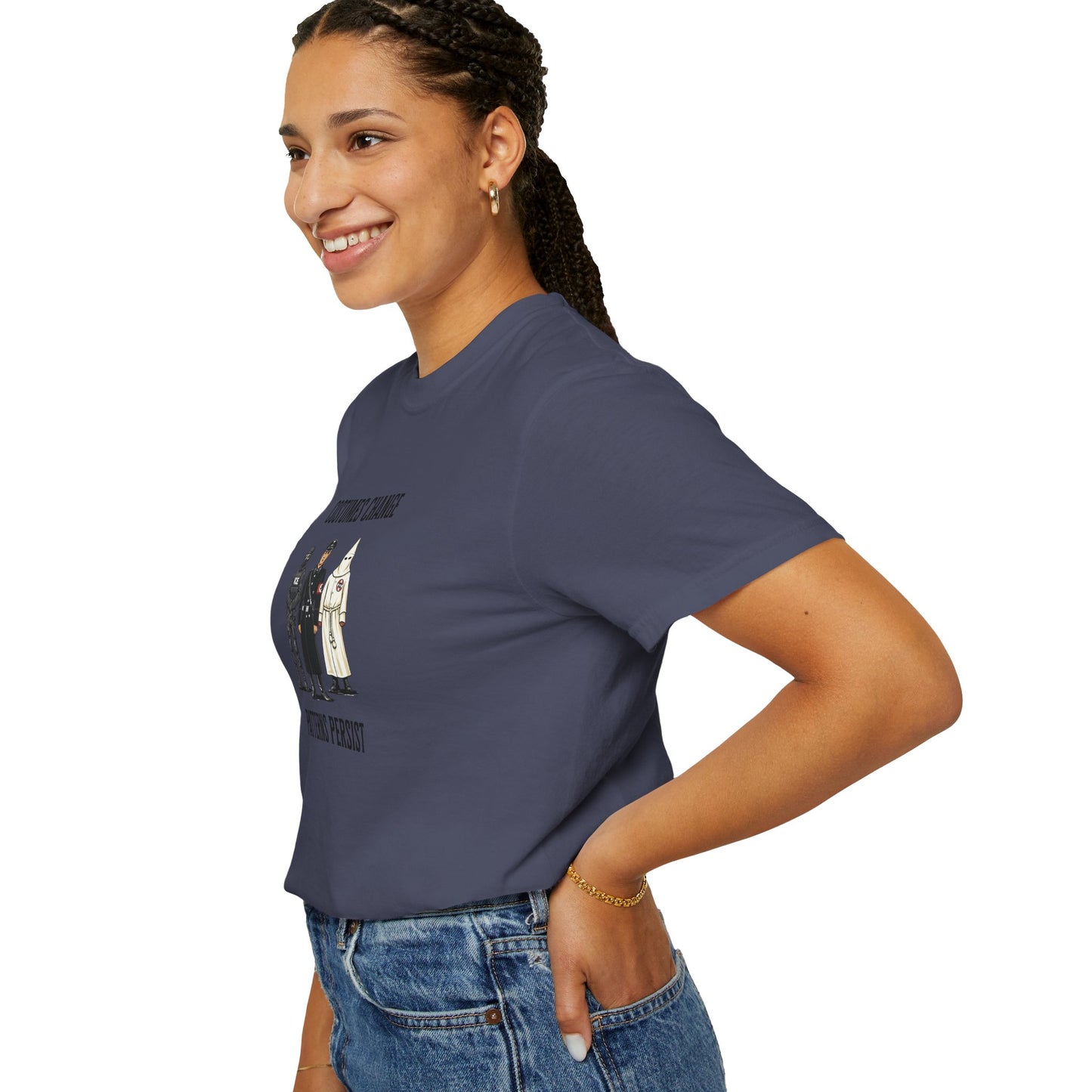 Costumes Change. Patterns Persist. Unisex Garment-Dyed T-shirt