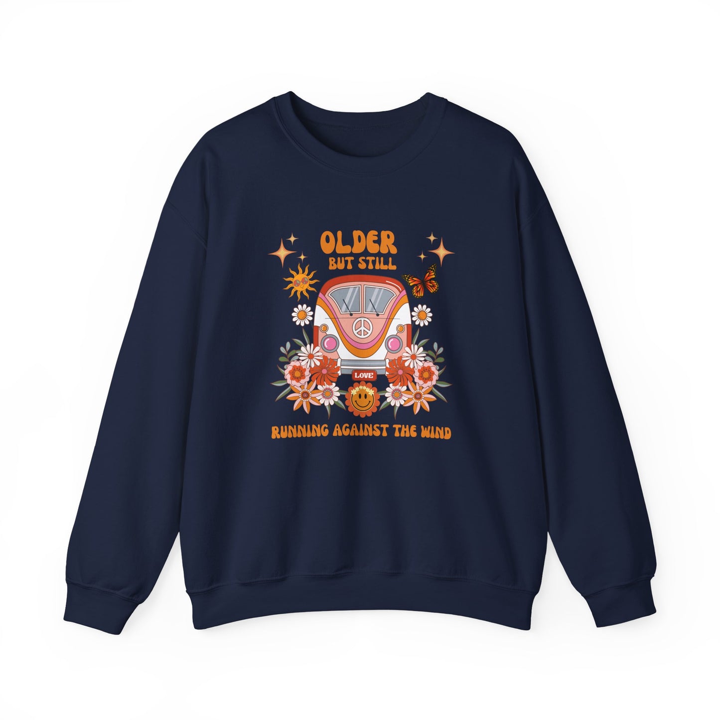 Older But Still Running Against The Wind Unisex Heavy Blend™ Crewneck Sweatshirt