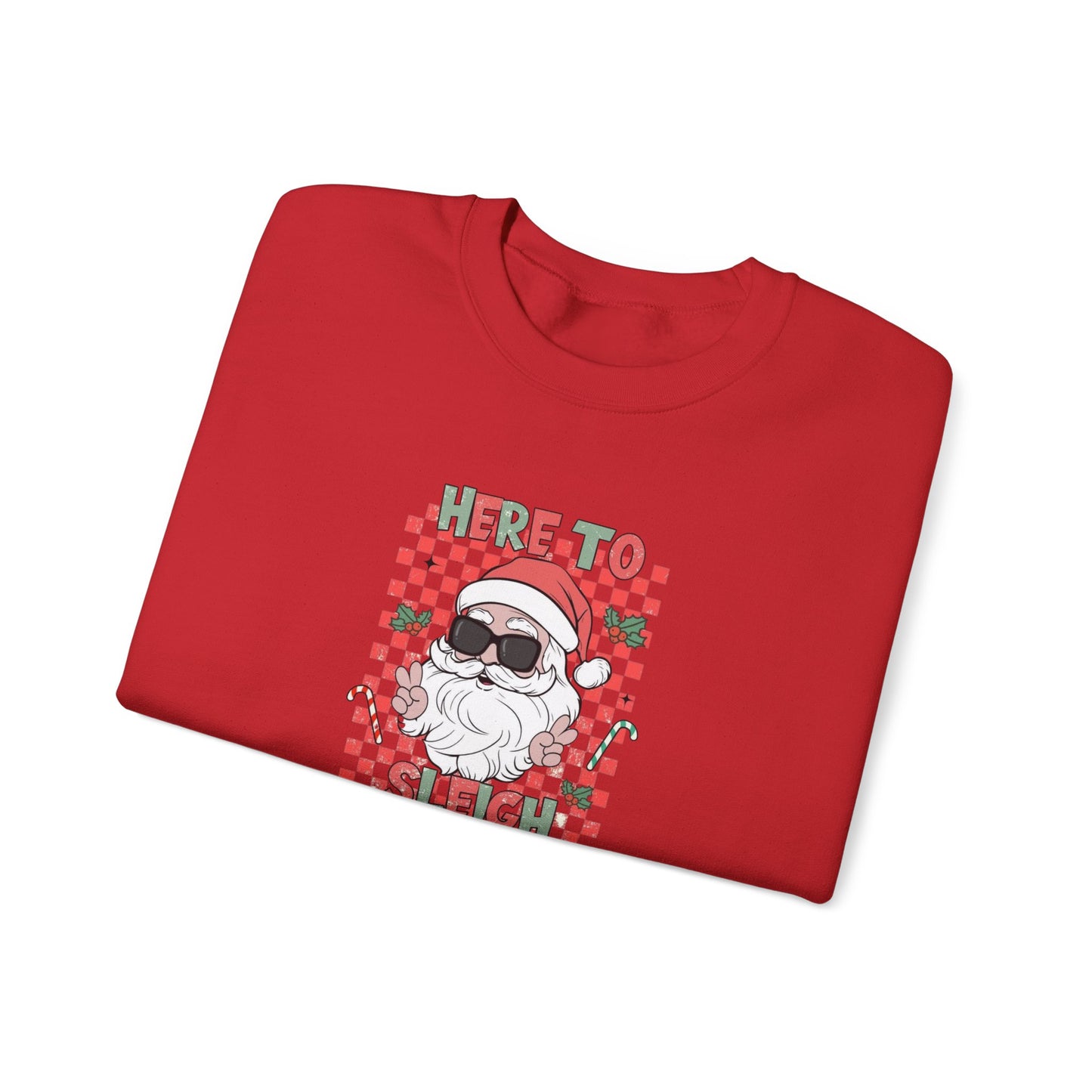 Here To Sleigh Heavy Blend™ Crewneck Sweatshirt